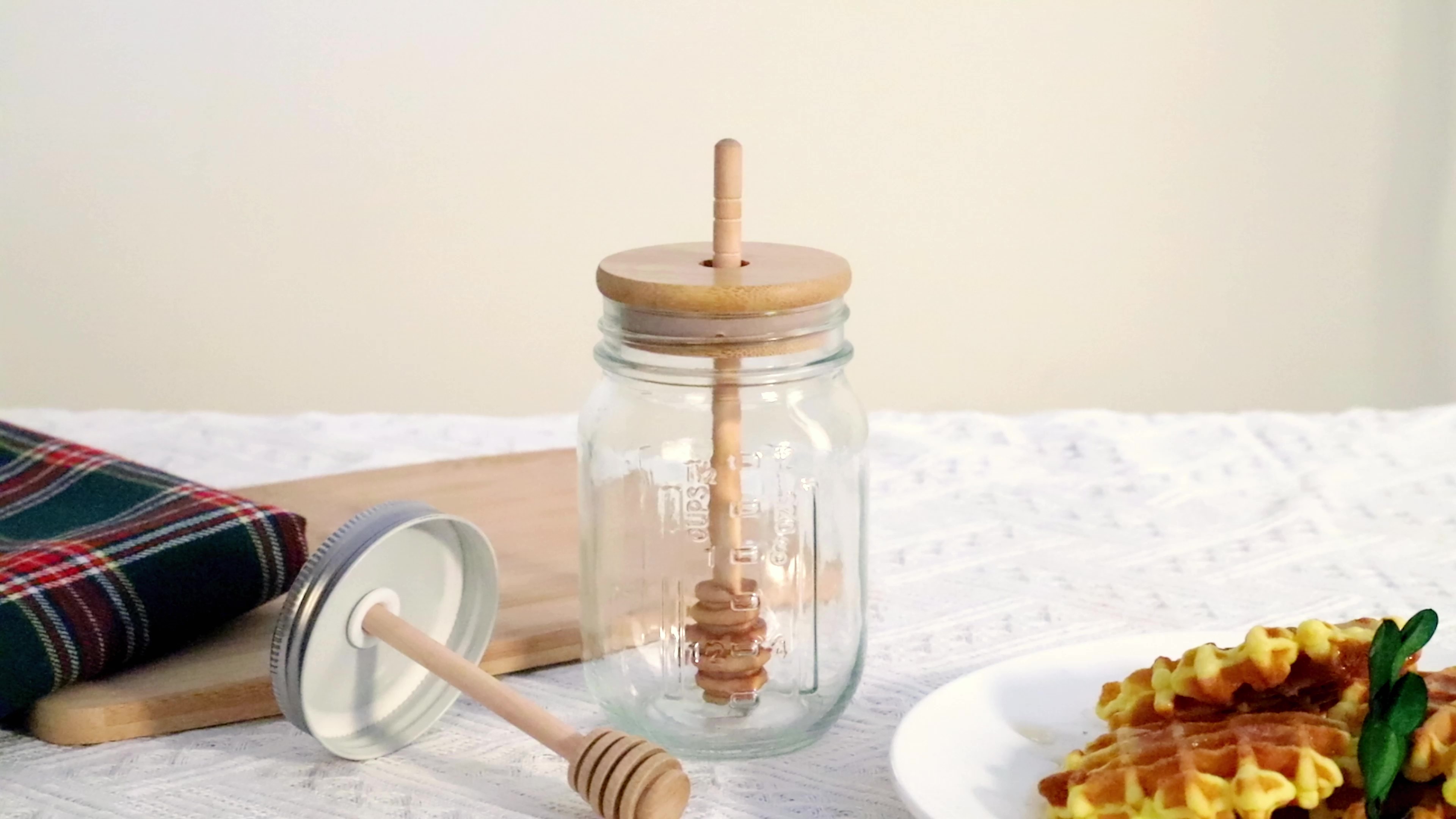 Fashion Honey Jar With Dipper And Lid - Glass Honey Pot With An Extra - View #10