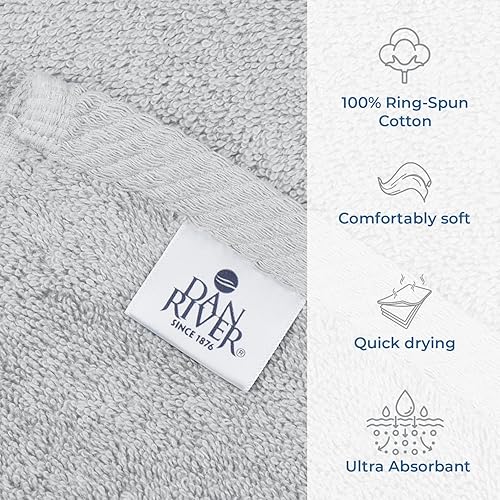 Miniatura 3 de DAN RIVER Toalla de baño extragrande 100% algodón de 40 x 80 pulgadas, paquete de 1  toalla de baño extragrande de 21.16 ozm, altamente absorbente y