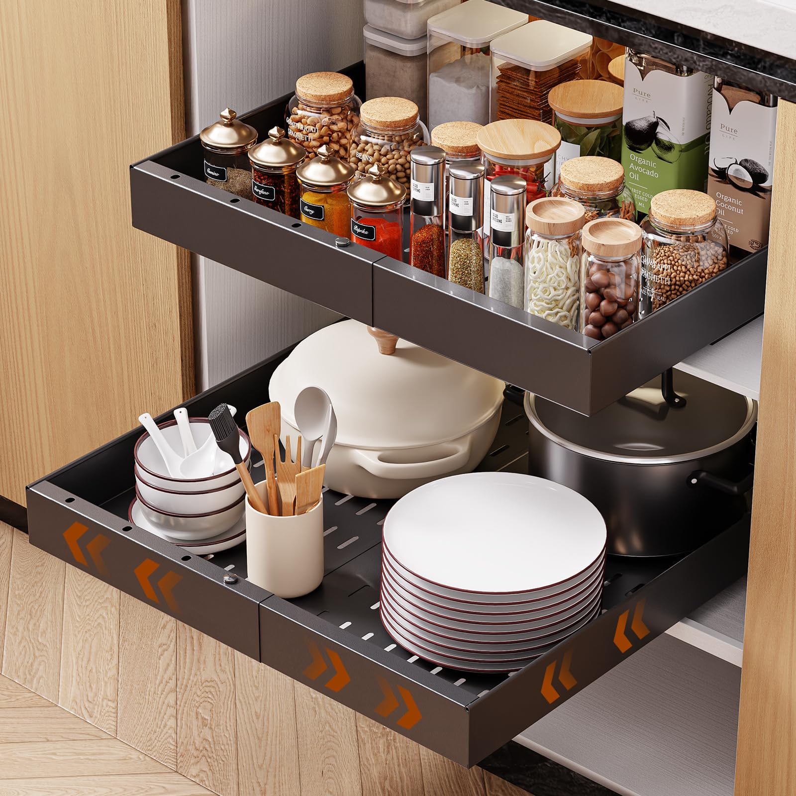 Tiroir coulissant OneDream cuisine sans perçage pour organiser placard