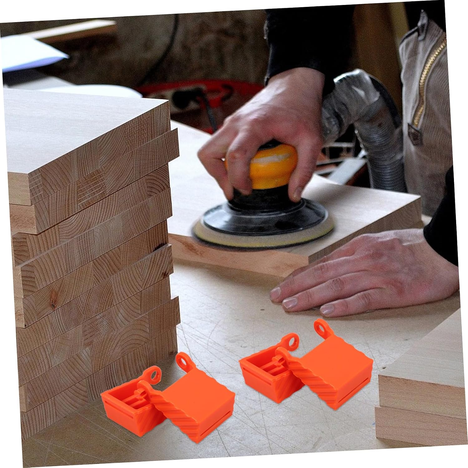 Cabilock 4pcs Woodworking Strap Clamps Blocks Band Clamp Fixing Accessories for Secure Workpiece Fastening Stable Construction for DIY and Professional Use
