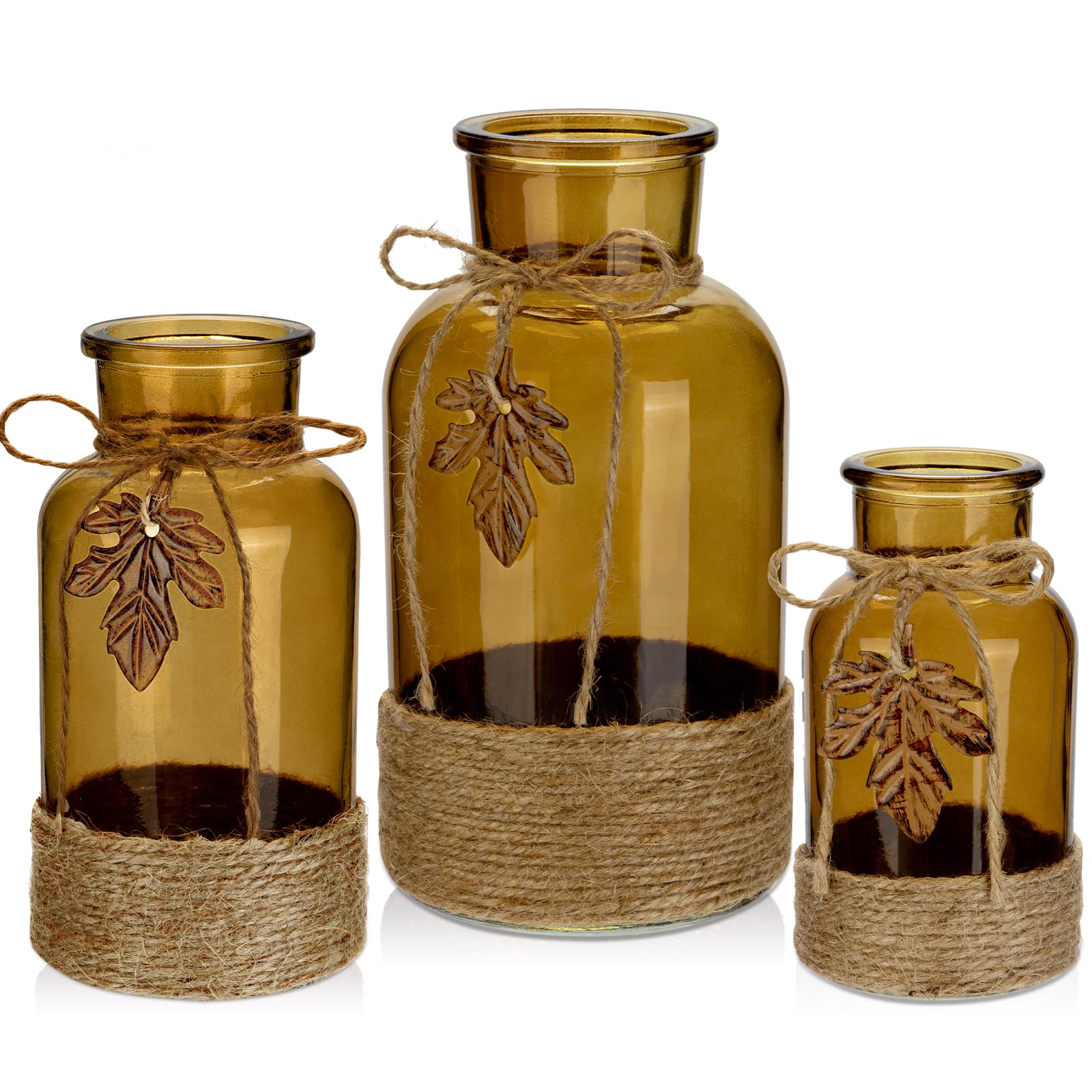 Glasvase Zylindrisch Vasen Glasfläschchen Boho Dekovase Blumenvasen Tischvasen,H 12.5/16.5/20CM (3 St), Väschen für Tisch Hochzeit Fensterbank Dekoration