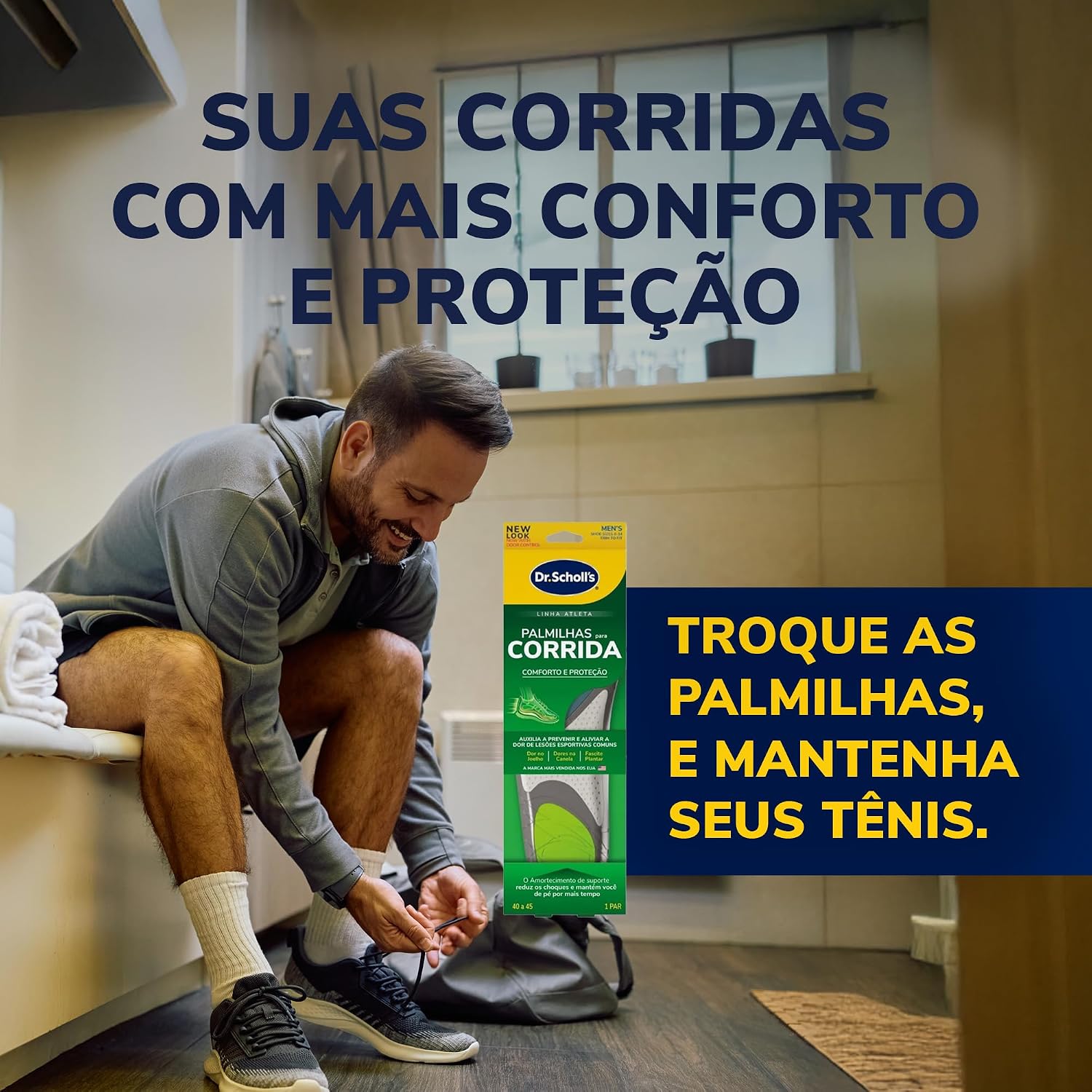 Palmilhas para Corrida Dr. Scholl’s - Calçados 40 ao 45 – Suporte Dinâmico, Amortecimento Avançado e Absorção de Impacto para Corrida Palmilhas para Corrida Dr. Scholl’s - Calçados 40 ao 45 – Suporte Dinâmico, Amortecimento Avançado e Absorção de Impacto para Corrida