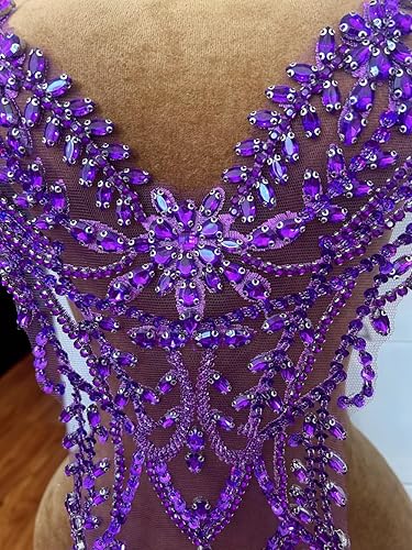 Vista 15 de Parches de encaje con cuentas a mano, disfraces, apliques con cristales de diamantes de imitación para manualidades, protege bodas, fiestas