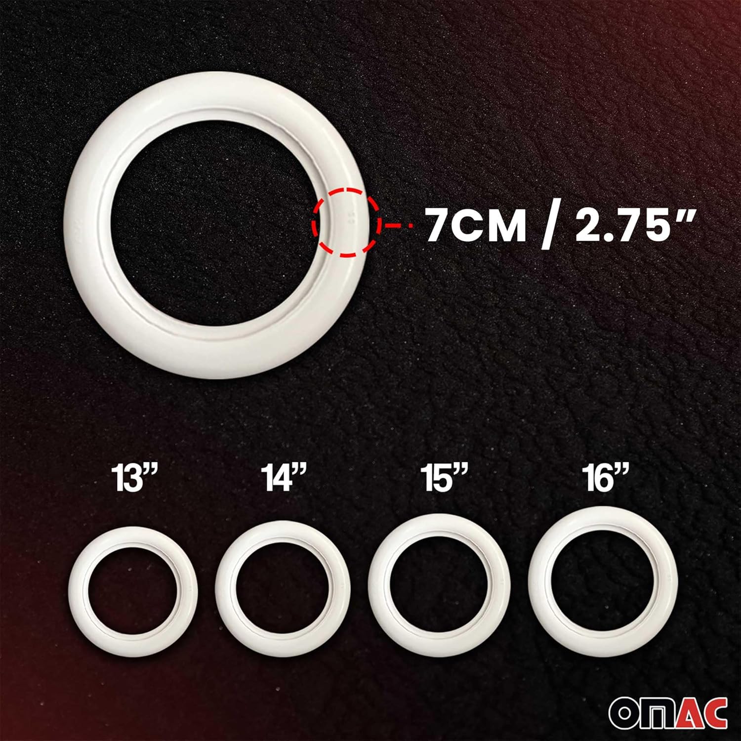 OMAC Wall Tires Insert Rims Side Wall 4 Pieces, Rims Side wall Rubber Ring Set/Universal Car Exterior Accessories
