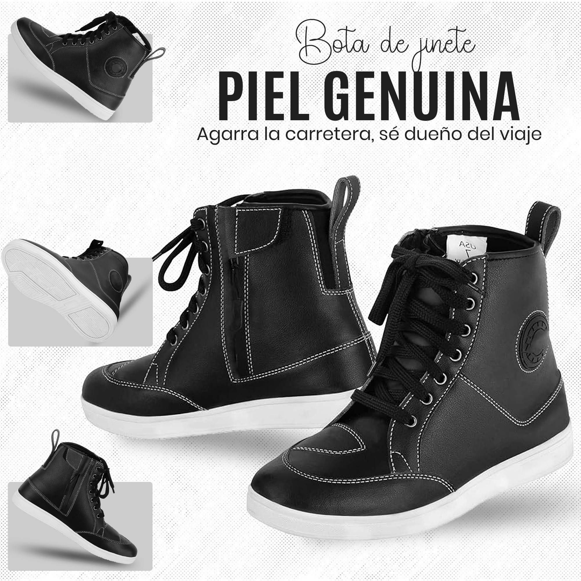 Botas de moto para hombre transpirables reforzadas ligeras para aventura y turismo con protección para el tobillo