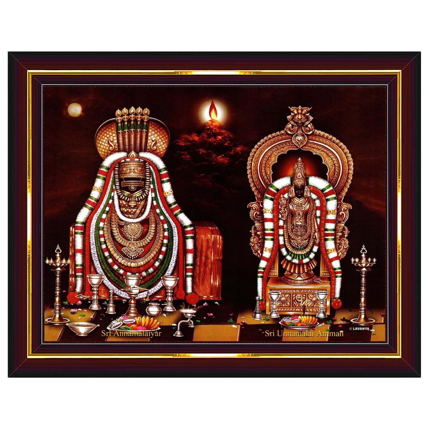 Arunachala Shiva Annamalaiyar Unnamalaiyar Wall Painting Framed Home Decor (Wood,Matte,Brown,Small Size,6 x 8 Inch) B128S-image-27