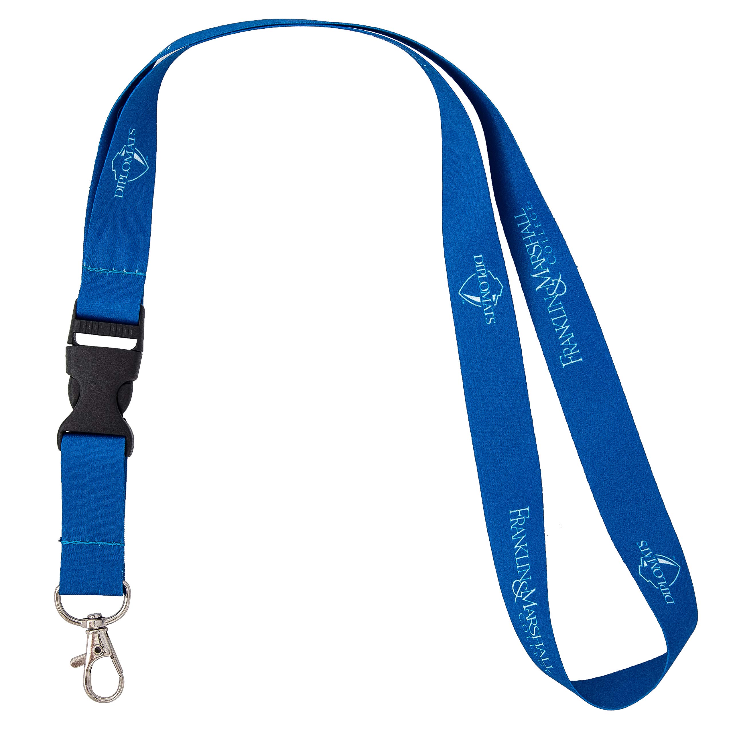 Franklin & Marshall College Lanyard F&M Diplomats Car Keys ID Badge Holder Keychain Detachable Breakaway Snap Buckle (Blue)