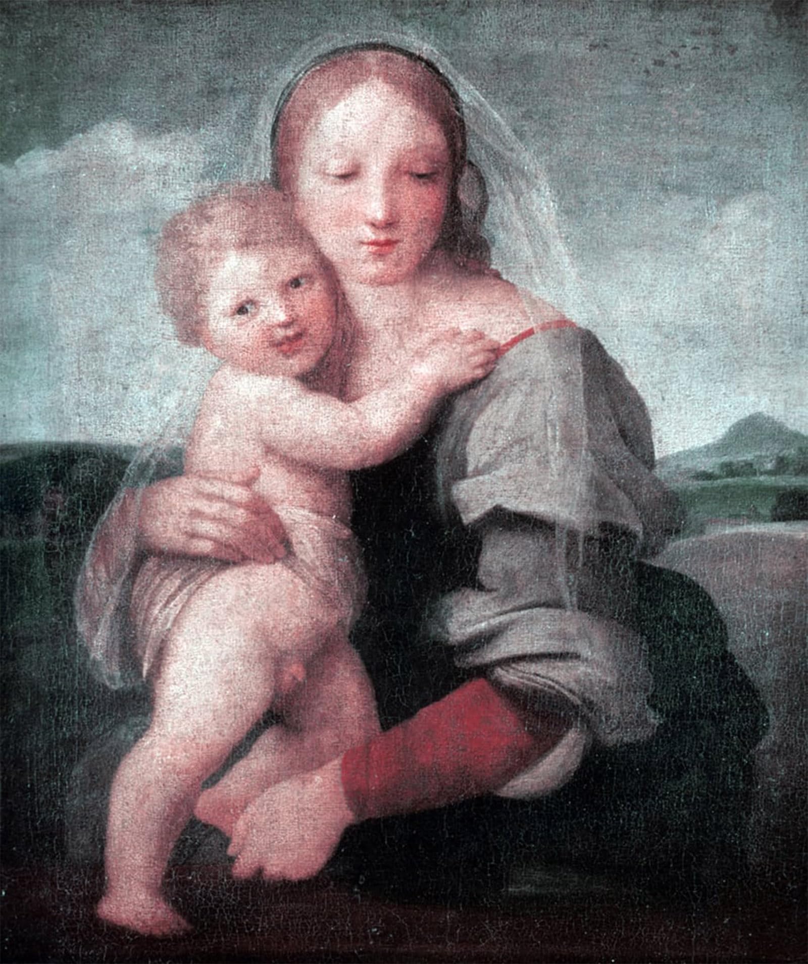 SERENDIPITP Retro Picture Poster Wall Art Pictures Painting the Lady and Child by Raphael Wall Art Canvas Print for Wall Decor 60x90cm