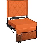 Sheenive Stadium Seats for Bleachers with Back Support, Bleacher Seats with Backs and Cushion Wide, Padded Portable Folding Comfort Stadium Chair with Shoulder Strap, Perfect for Sports Events, Orange