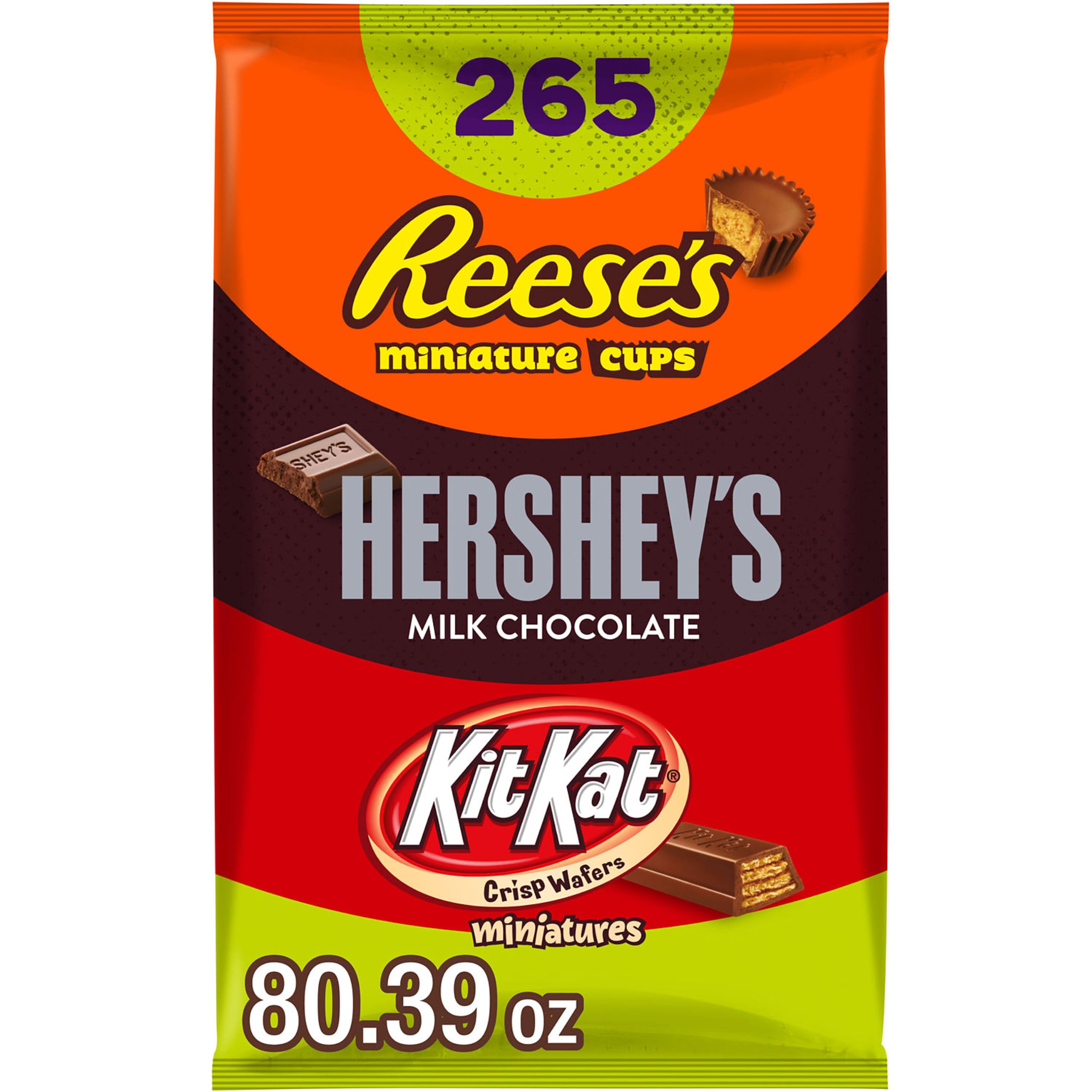 Hershey's Assorted Chocolate Halloween Candy Bulk Variety Pack, 80.39 oz | Halloween Chocolate Candy, Bulk Assorted, Great for Trick or Treating, Individually Wrapped Miniatures, 265 pieces