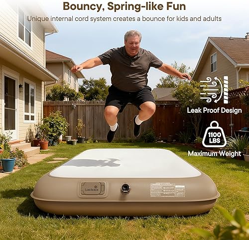 Miniatura 6 de Colchón de aire de campamento para dormir, nube, tamaño individual con bomba incorporada, colchón inflable mejorado de 2 minutos, firmeza ajustable,