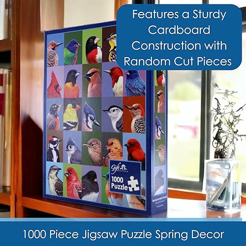 Miniatura 3 de Rompecabezas de 1000 piezas, joyas de la naturaleza - Cardenales en árbol nevado, rompecabezas para adultos y niños