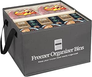 Flenpptly Collapsible Freezer Organizer Bins, Stackable Freezer ...