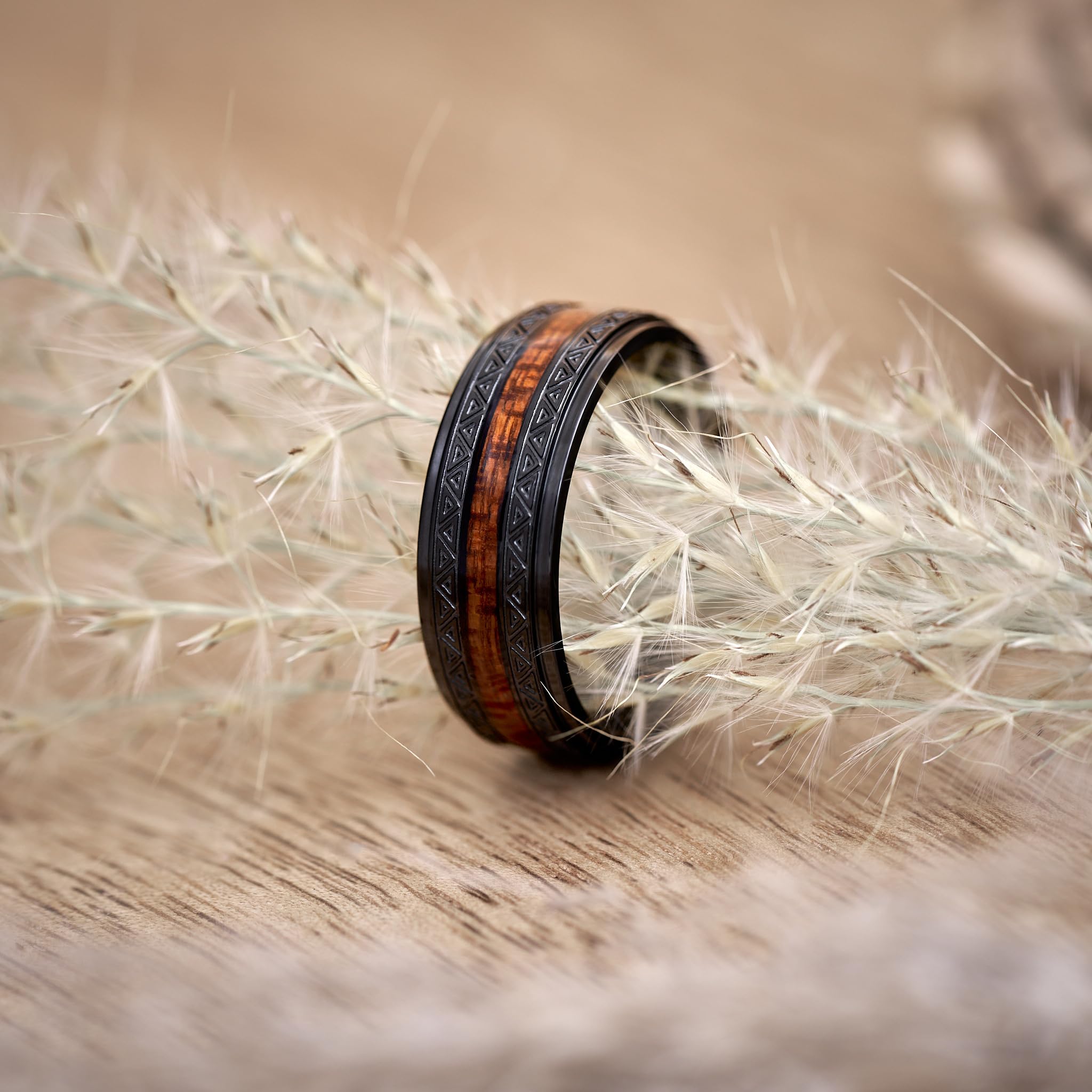 Ring Silber oder Schwarz [Handgemacht & Wasserfest] – Holzring für Damen & Herren – Partnerring, Ehering, Verlobungsring – aus Edelstahl & echtem Holz, langlebig & stilvoll