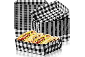 Suclain 36 Pack Adult Women Paper Trays: Black and White Gingham