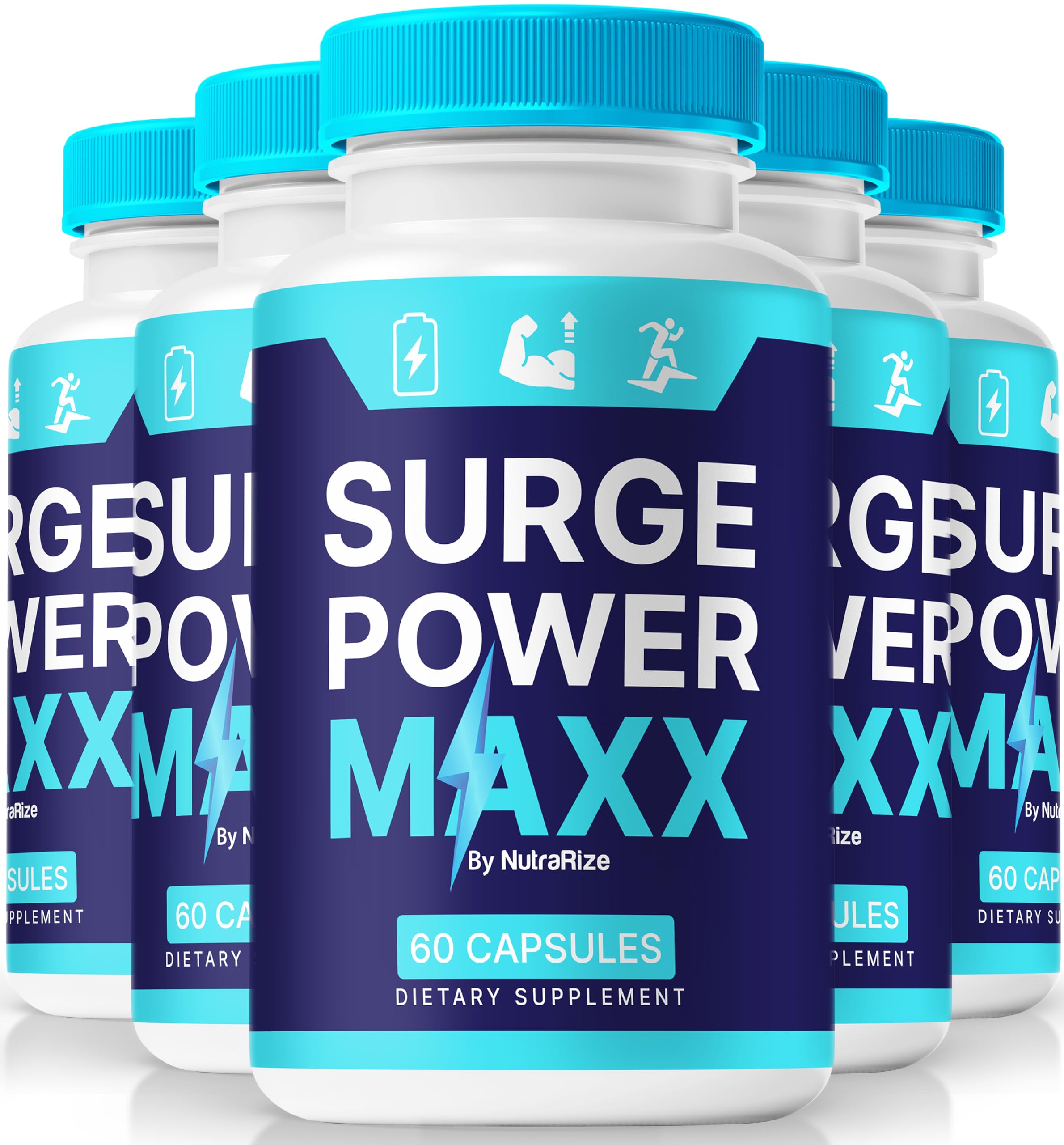 (5 Pack) Surge Power Maxx - Official Male Formula, Super PowerMaxx Pills for Men, All Natural Capsule to Support Performance, Stamina and Energy Levels, Premium Surge PowerMax ME Review (300 Capsules)