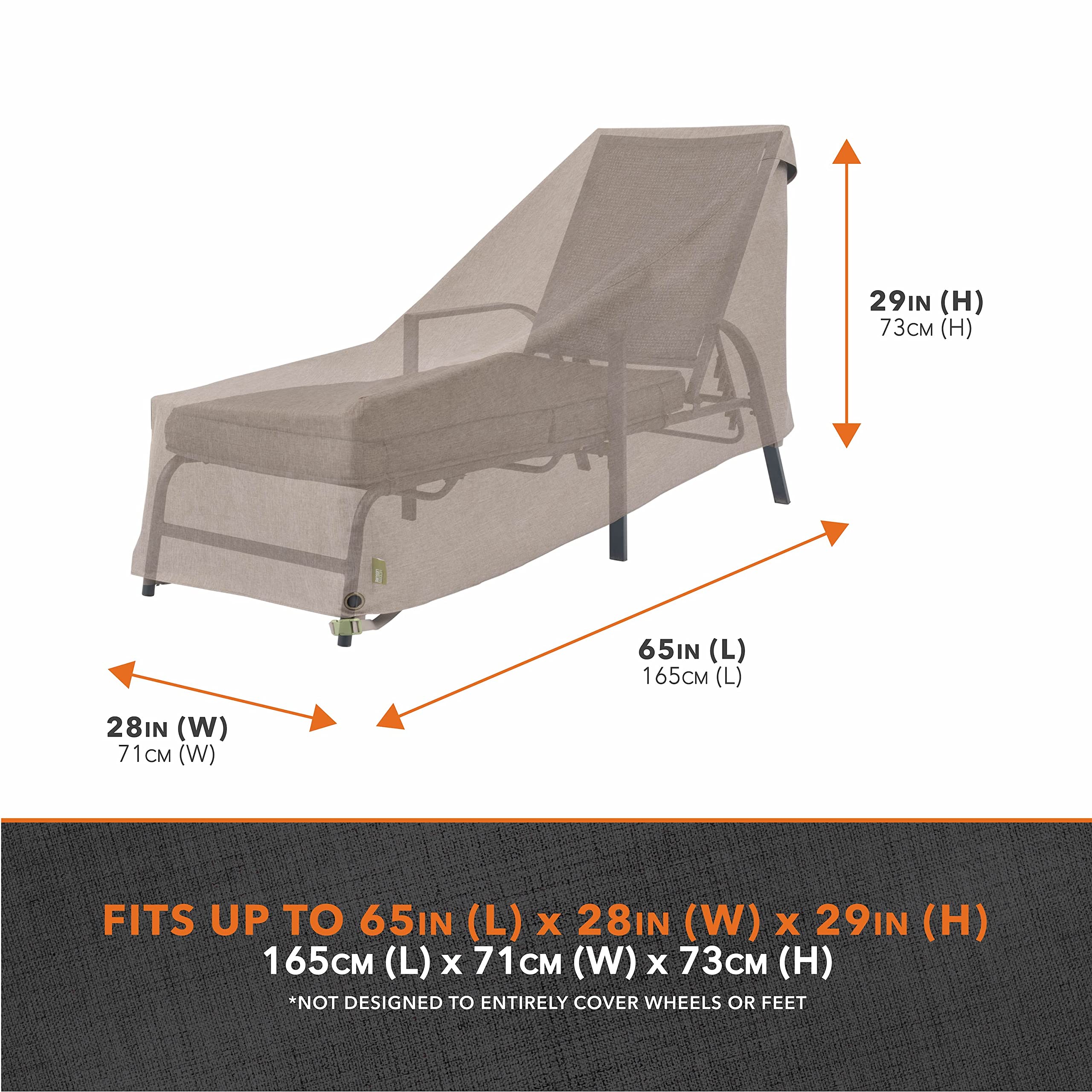 Modern Leisure Garrison Patio Chaise Lounge Cover, Waterproof, 65