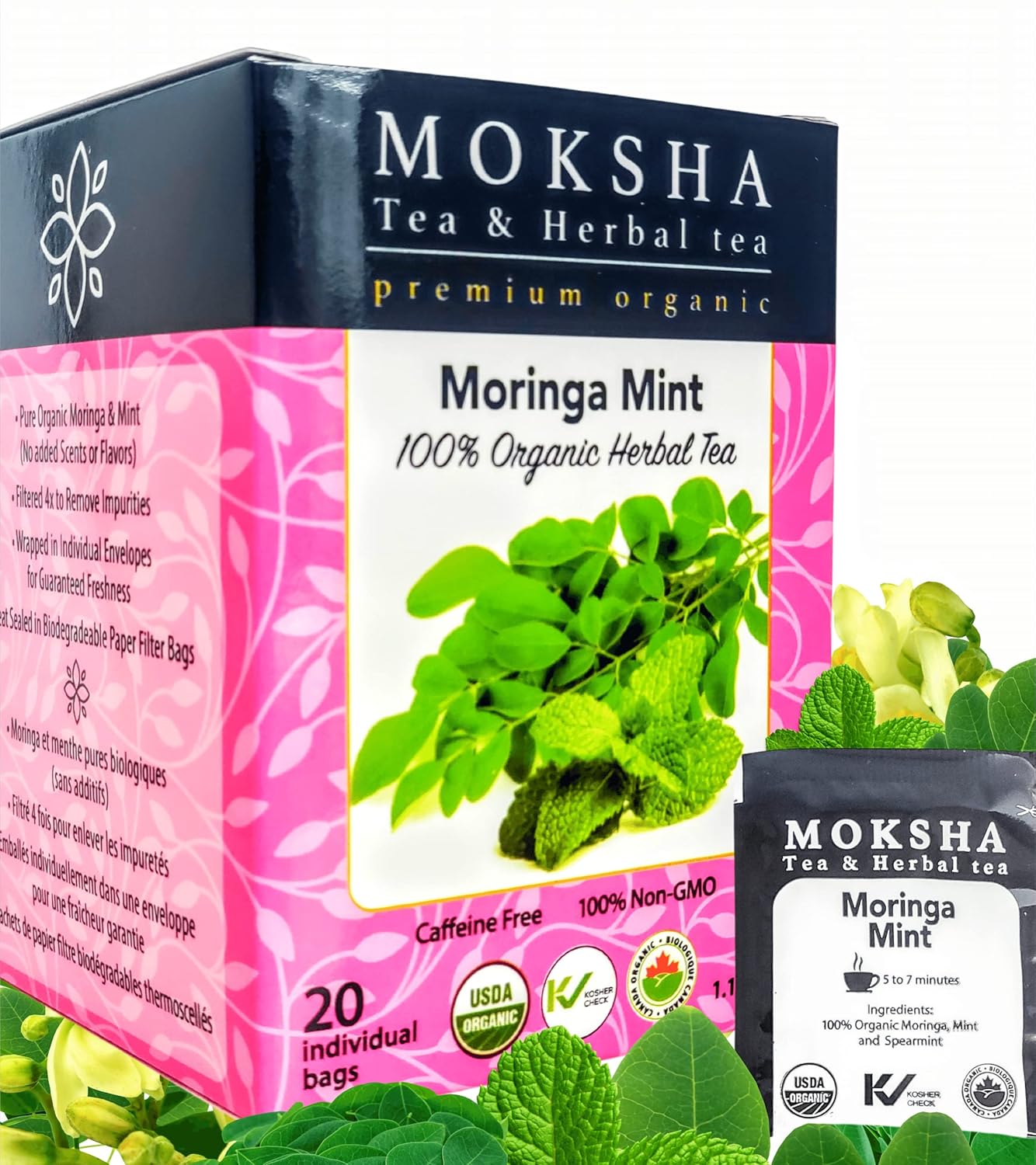 Pure Moringa Tea with Mint made with Real Moringa Olifeira