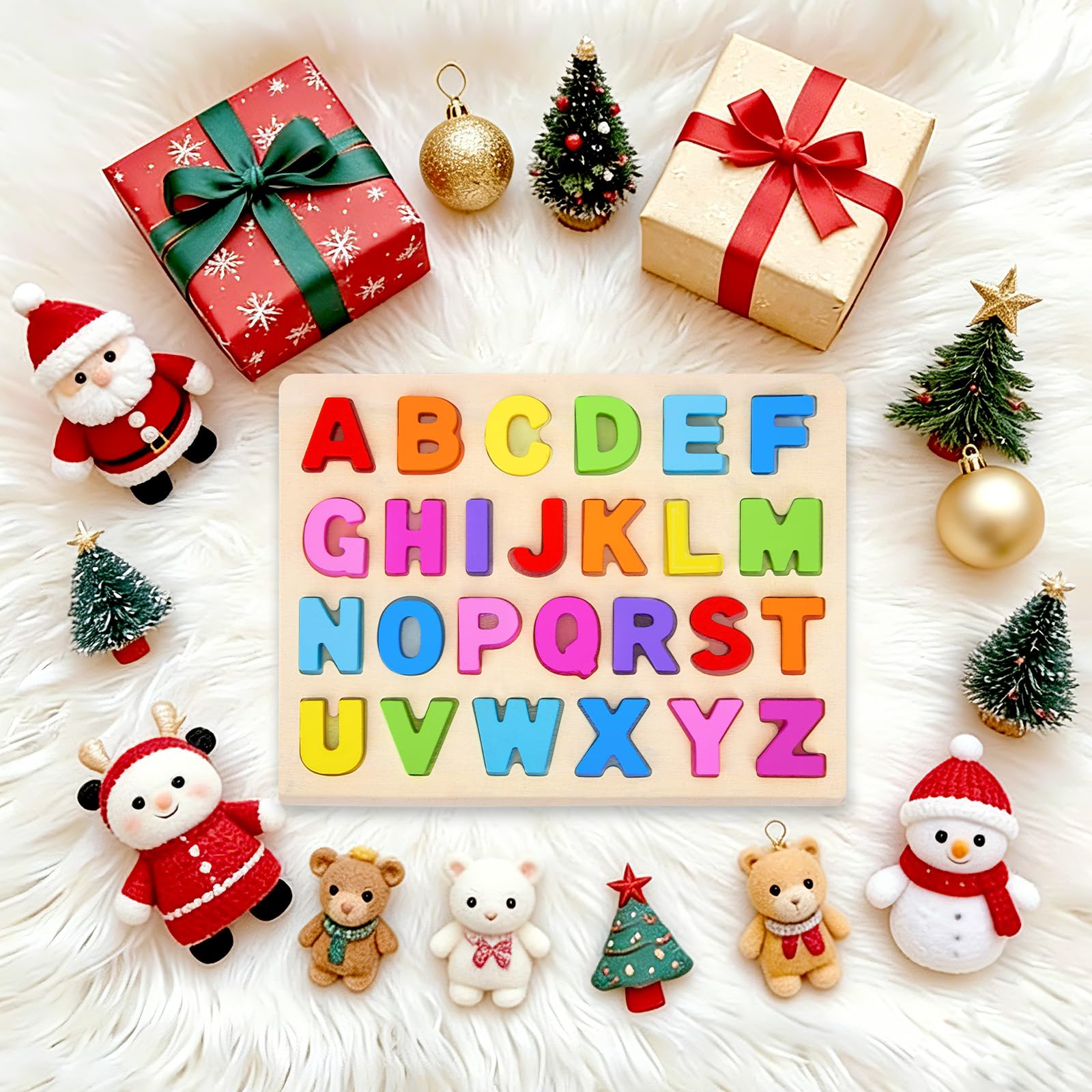 Alphabet Puzzle Wooden Puzzles for Toddlers 3 4 5 Year Old, ABC