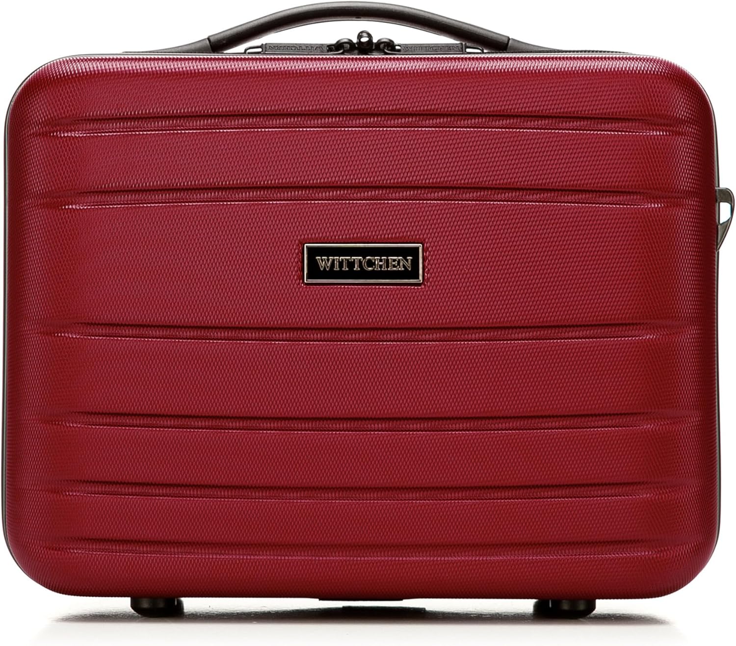 WITTCHEN Cosmetic Case Travel Suitcase Carry-On Cabin Luggage Hardshell Made of ABS Combination Lock Globe Line Red