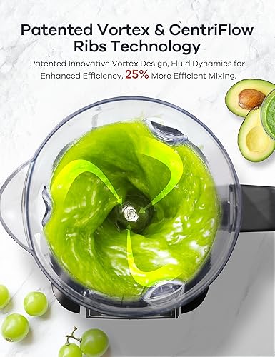 Miniatura 5 de Ganiza Licuadora profesional para batidos con 1800 vatios de pico y 8 programas automáticos para frutas congeladas y hielo, licuadora grande de 64