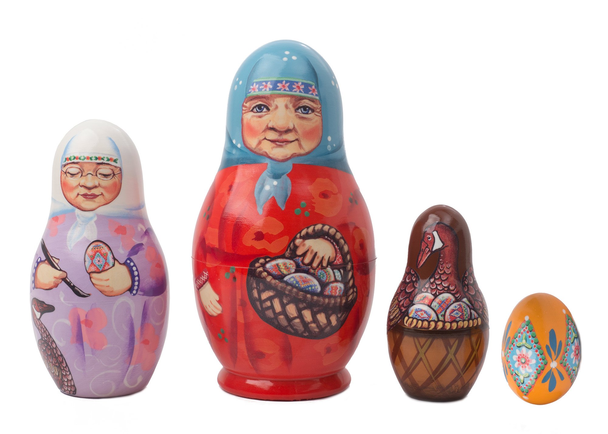 Golden Cockerel Rechenka's Eggs Babushka Nesting Doll Made in Russia Matryoshka Stacking Doll 6