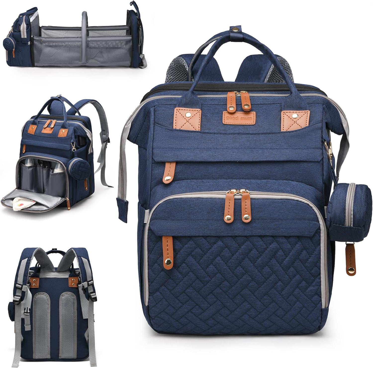 Baby Diaper Bags with Changing Station, Large Capacity Diaper Bag Backpack for Moms Dads with USB Charging Port,Travel Baby Bag with Pacifier Case & Stroller Straps(Up-Blue) Baby Diaper Bags with Changing Station, Large Capacity Diaper Bag Backpack for Moms Dads with USB Charging Port,Travel Baby Bag with Pacifier Case & Stroller Straps(Up-Blue)