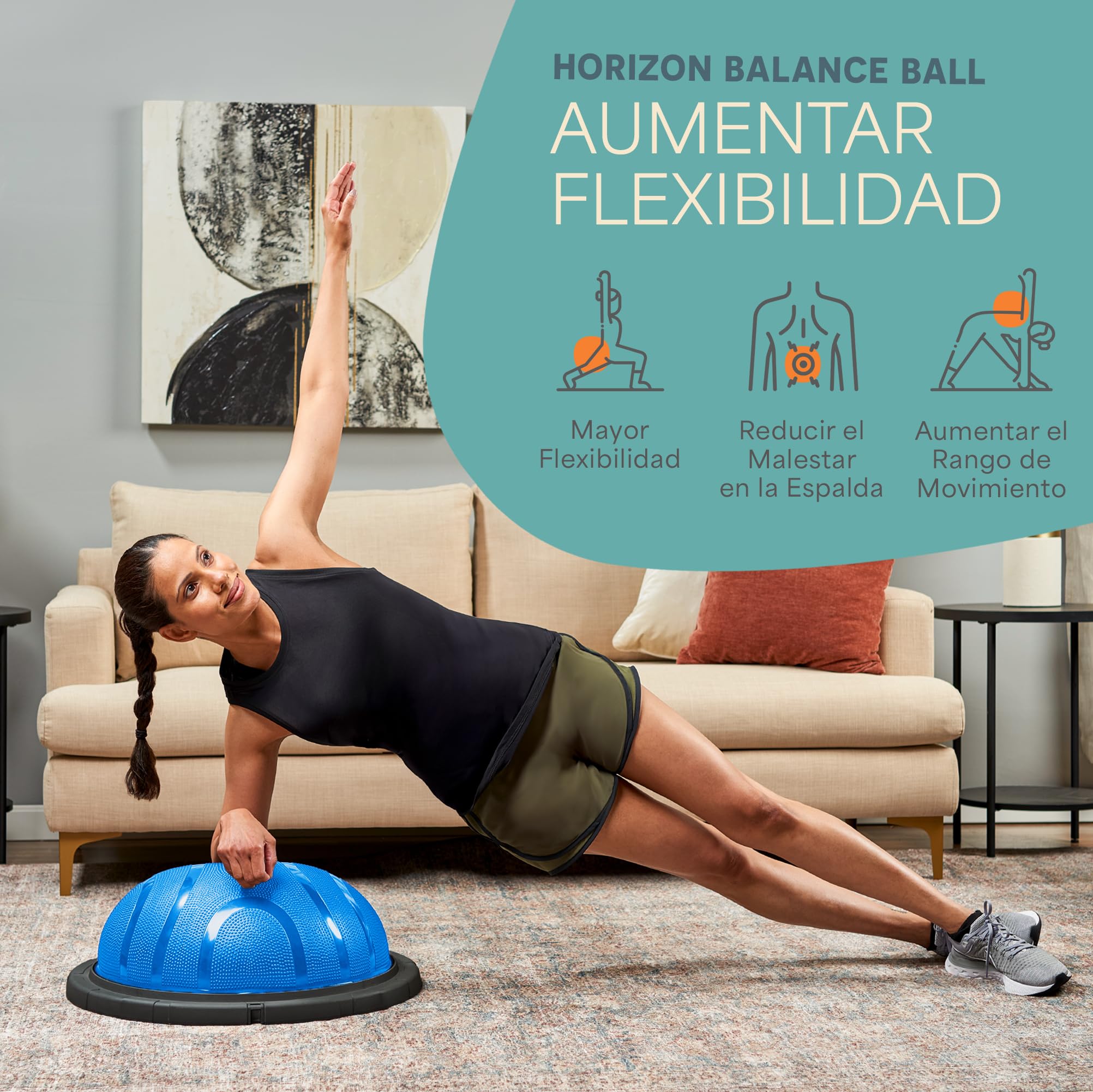 LifePro - Entrenador de pelota de ejercicio medio – Pelota de equilibrio para ejercicio – Entrenador de pelota de equilibrio – Pelota de estabilidad para ejercicio, entrenamiento de cuerpo completo –