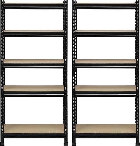 Prilinex Estantes de almacenamiento resistentes Estantería de metal ajustable de 5 niveles para garaje estantes de pie para despensa almacén cocina