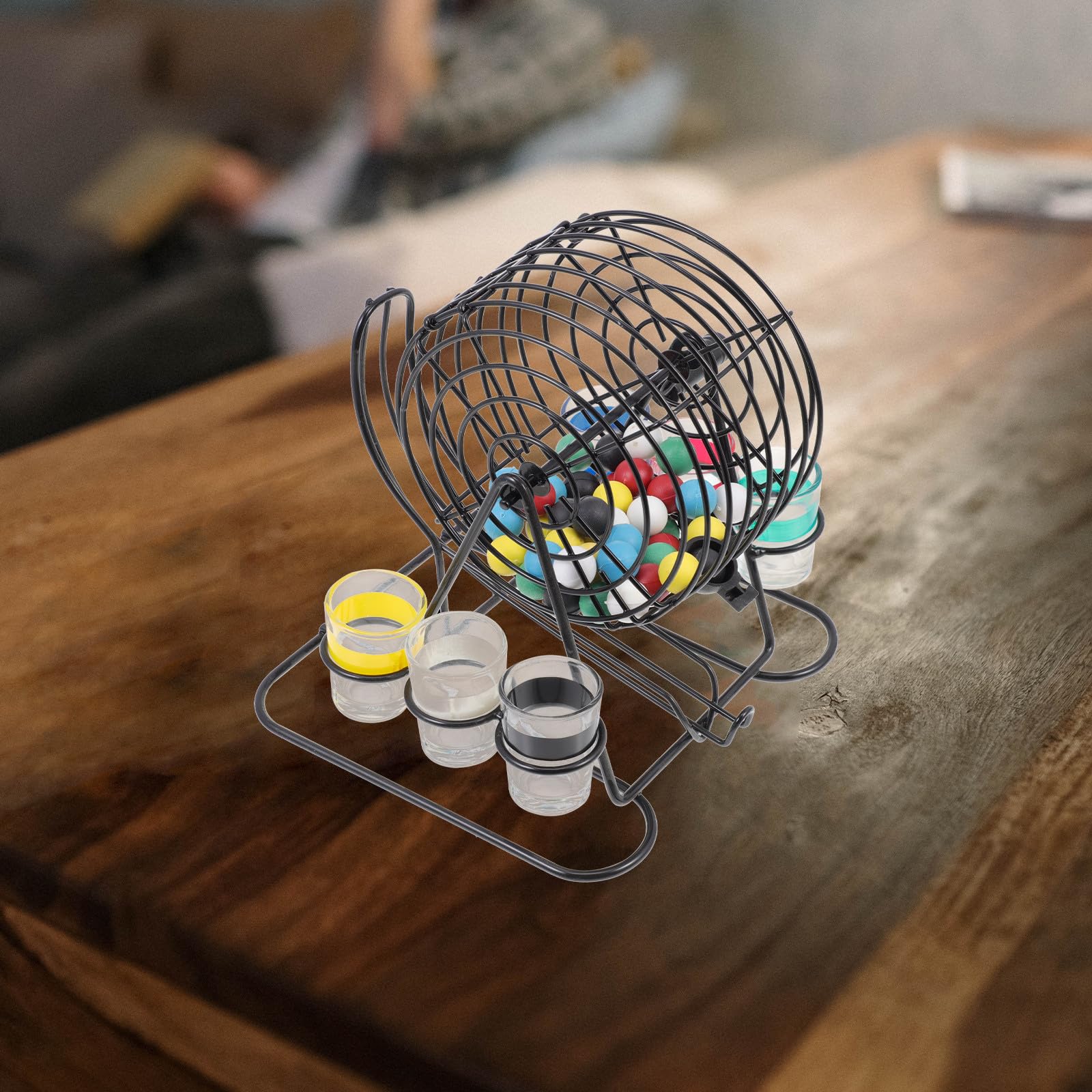 GLEAVI Macchina Tombola da Tavolo in Vetro Plastica Ferro Portatile