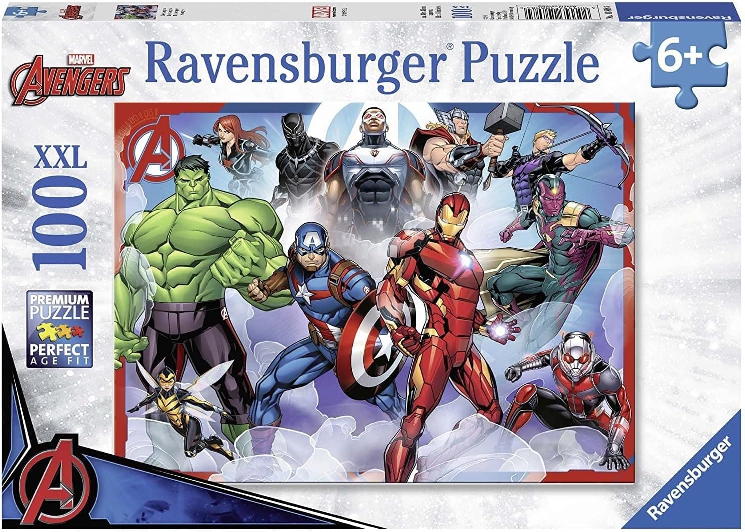 Marvel Avengers XXL 100 Piece Jigsaw Puzzle for Kids Extra Large Pieces Bright Action Superhero Design Premium Quality Cardboard Encourages Focus Creativity and Family Fun