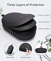 Vista 3 de Syntech Estuche de transporte rígido mediano con cable de enlace de 16 pies16.4 ft compatible con OculusMeta Quest2