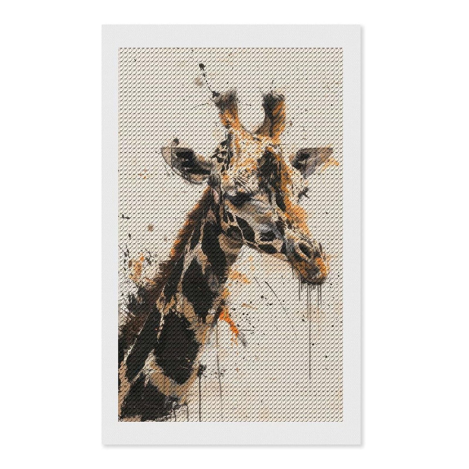 Junmoney Giraffe Profile Painting Diamond Painting Canvas Set 12"x20", with Tool Kit, Easy to Enjoy, Home Wall Decor, Thoughtful Handmade Gift