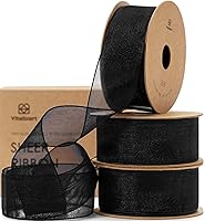 Vista 19 de Vitalizart - Cinta de gasa verde salvia de organza, cinta transparente de 1 pulgada x 30 yardas, cintas de tela hechas a mano para envolver regalos