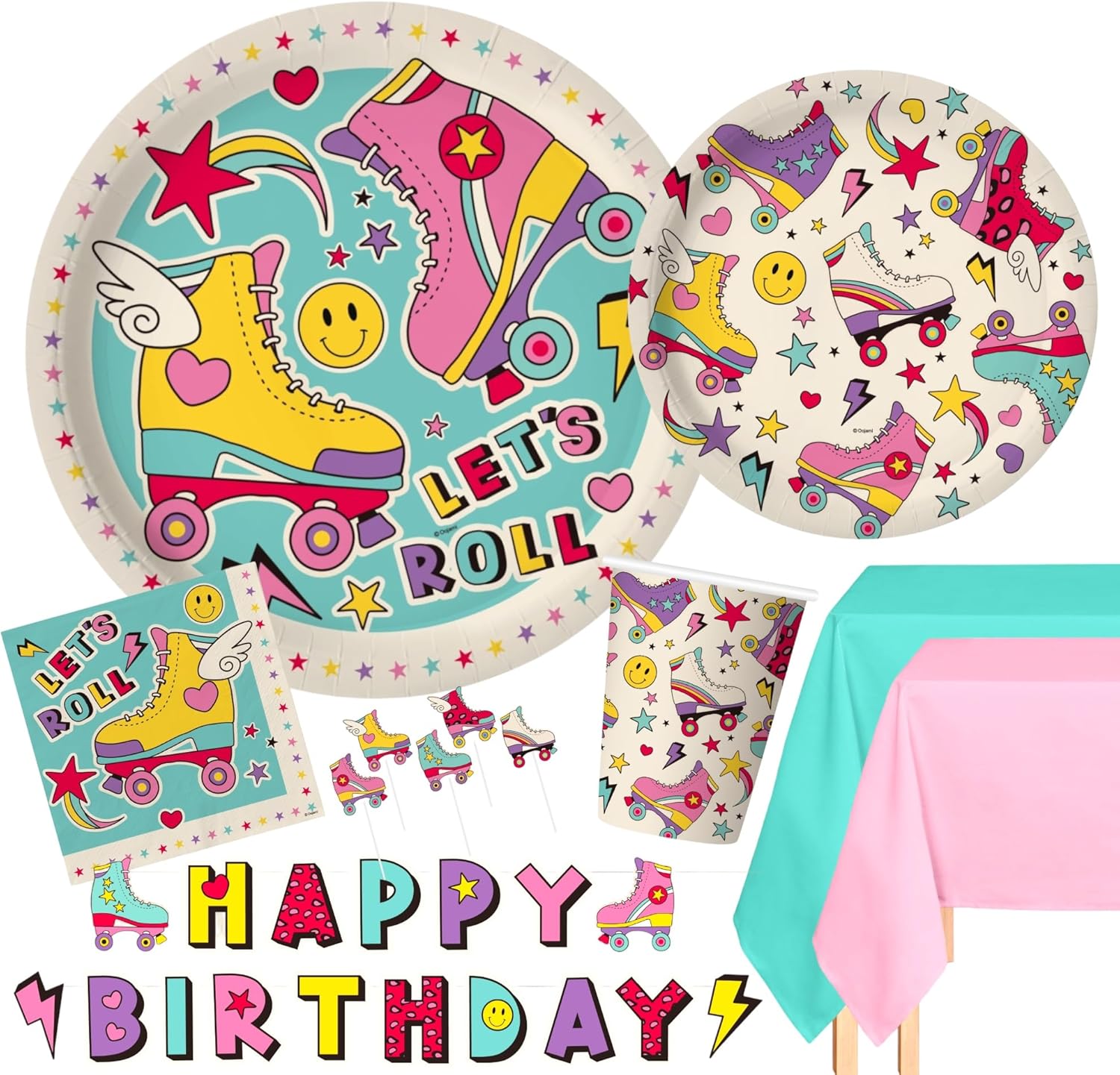 Serves 18 Complete Roller Skating theme Birthday Party