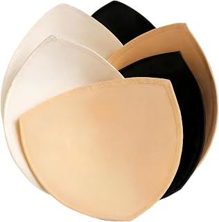 Bra Pads Inserts 3 Pairs 3 Colors, Sewn Edge Triangle Bra Cup Inserts Removable Push Up for Sports Bra Bikini