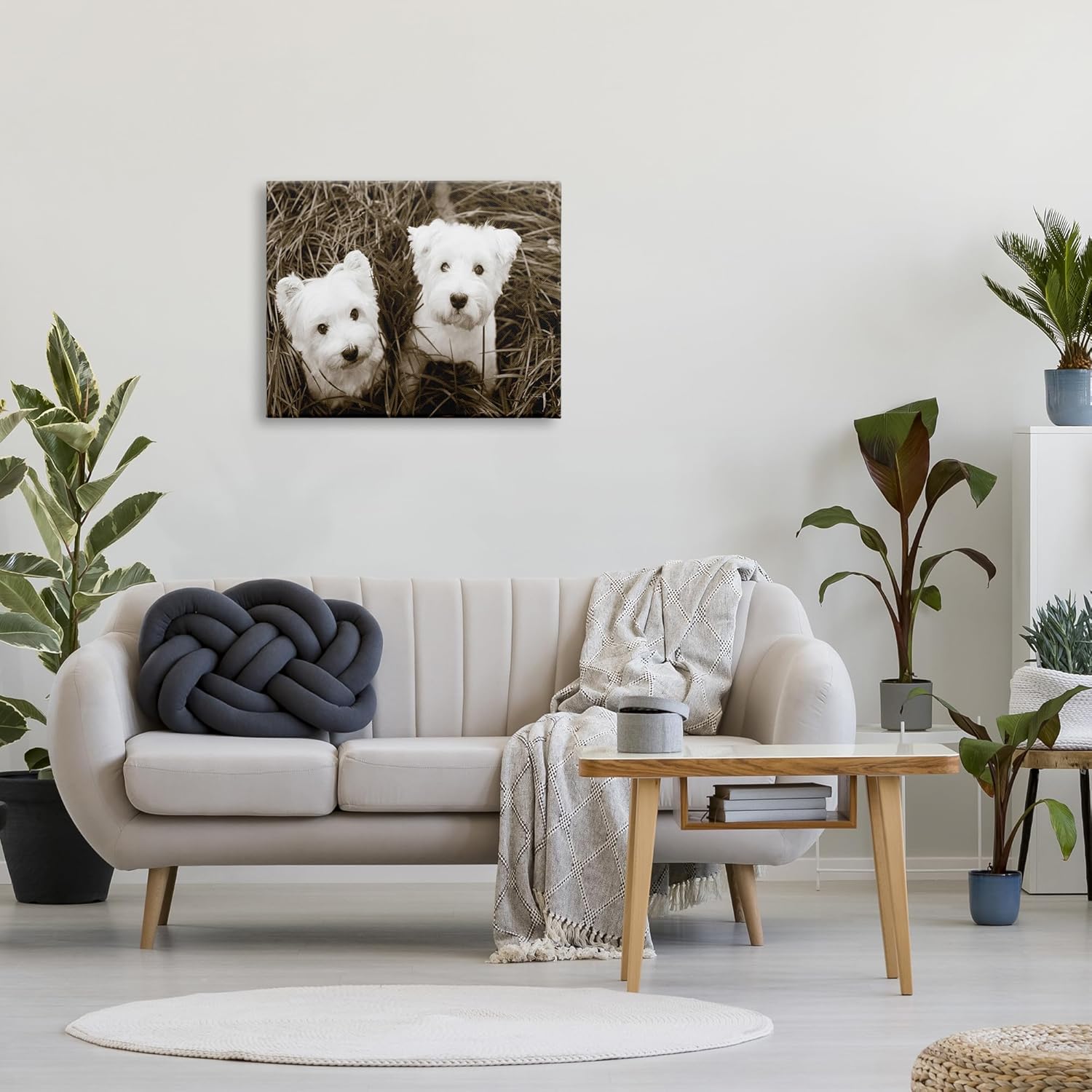 Stupell Industries White Terrier Puppies Canvas Wall Art by Jim Dratfield