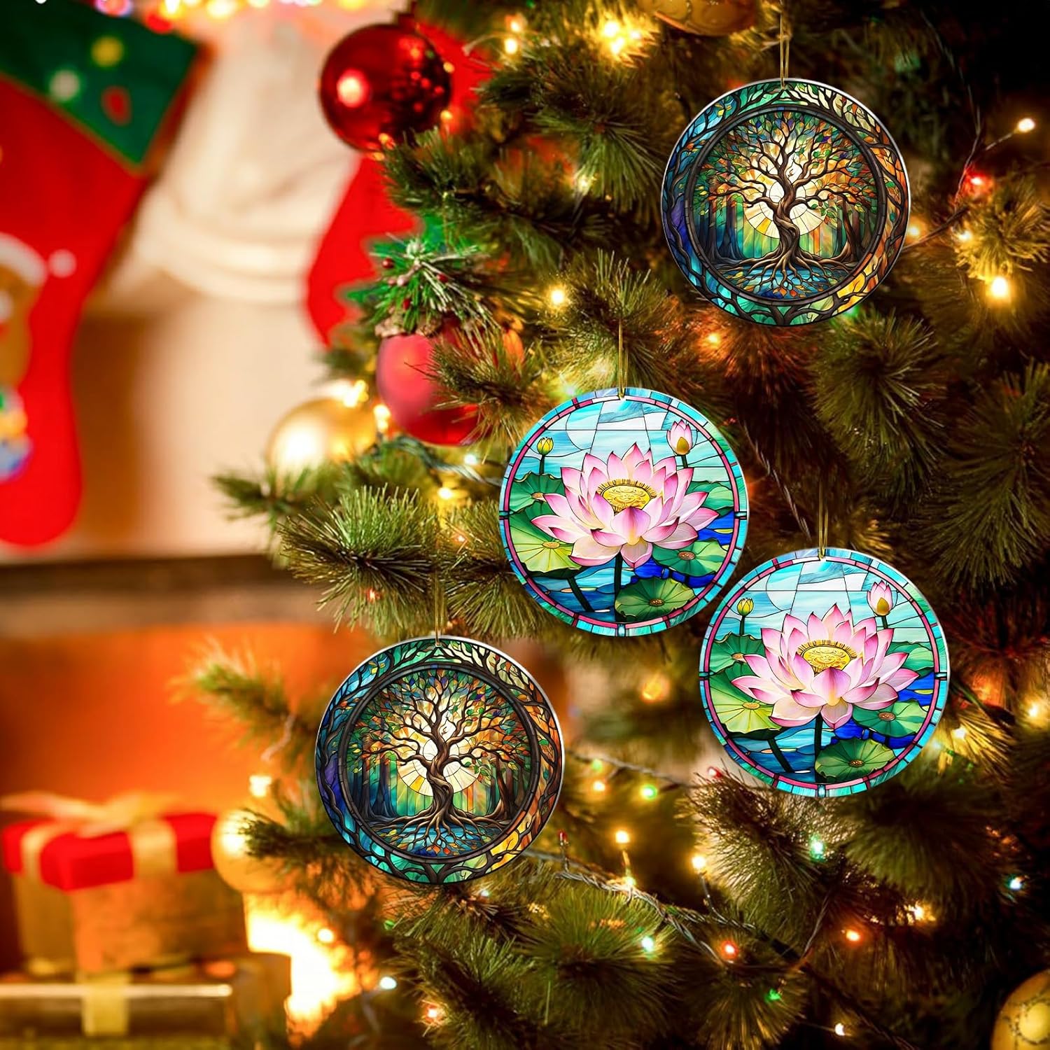 Tree of Life Ornaments - Tree of Life Christmas Ornaments for Tree - Tree of Lifes Decoration Decor Gifts Hanging Ornament Holiday Keepsake Present Idea - Image 5