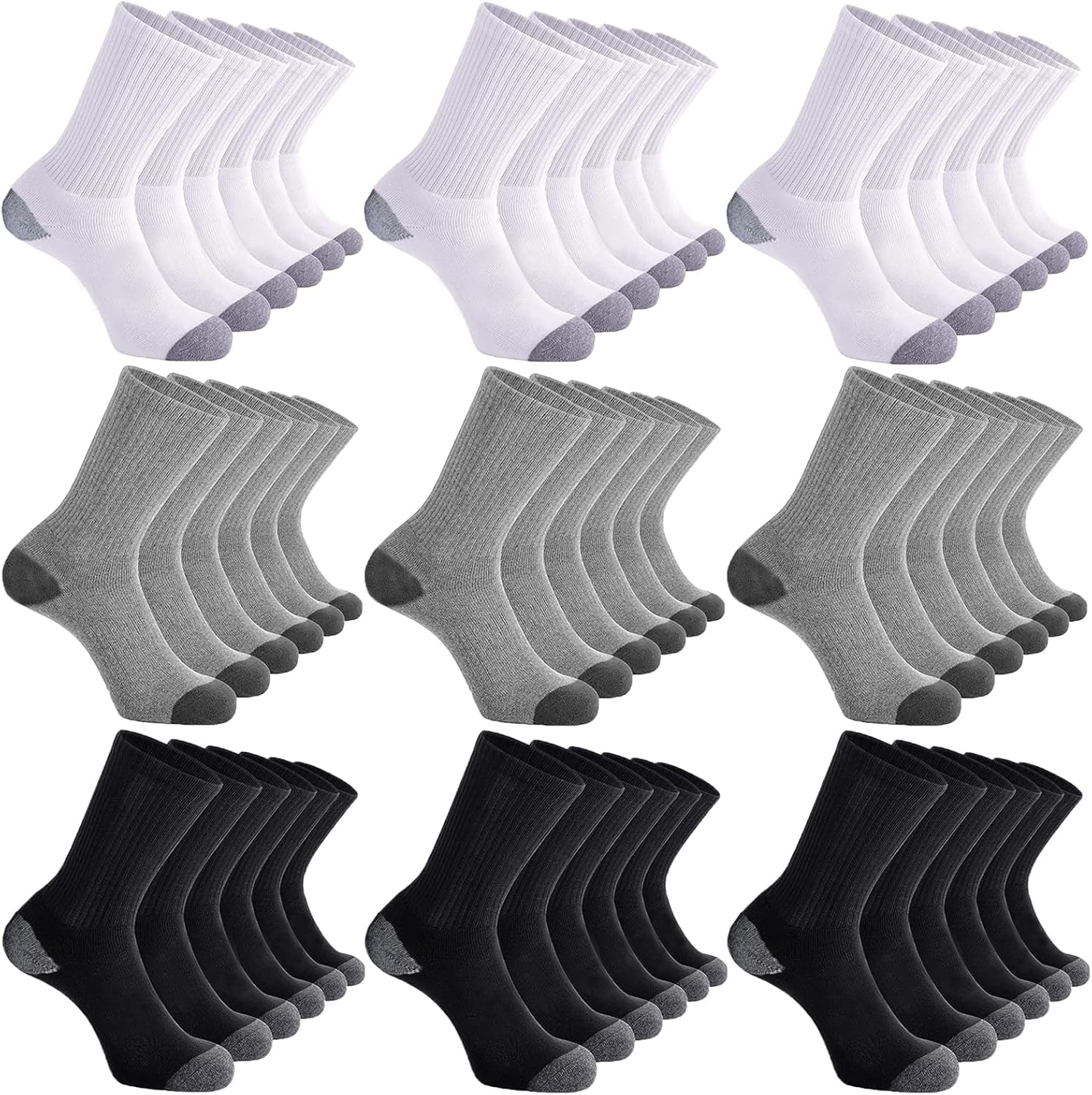 8 Pairs Crew Athletic Socks for Men Moisture Wicking Cushion Crew Socks for Sport Running Traveling - Image 4