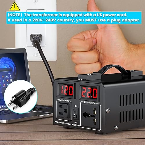 Miniatura 3 de Transformador convertidor de voltaje de 500 W (110 V a 220 V o 220 V a 110 V) convertidor elevador hacia arribaabajo 110120 voltios - 220240 voltios