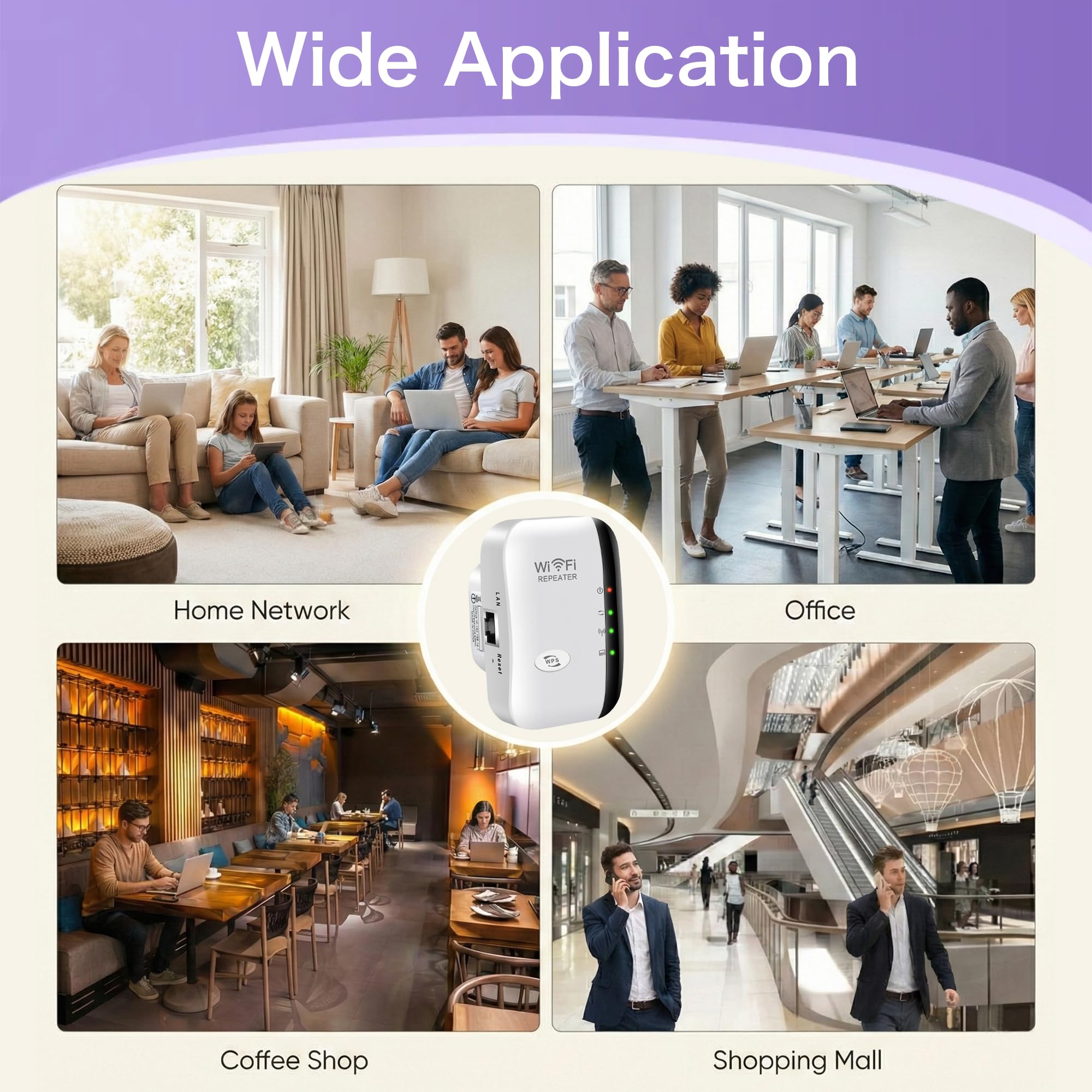 WiFi Extender Signal Booster for Home - Covers Up to 3000 Sq.Ft & 45 Devices - 300Mbps Wireless Internet Repeater with Ethernet Port, Quick Setup — view 4