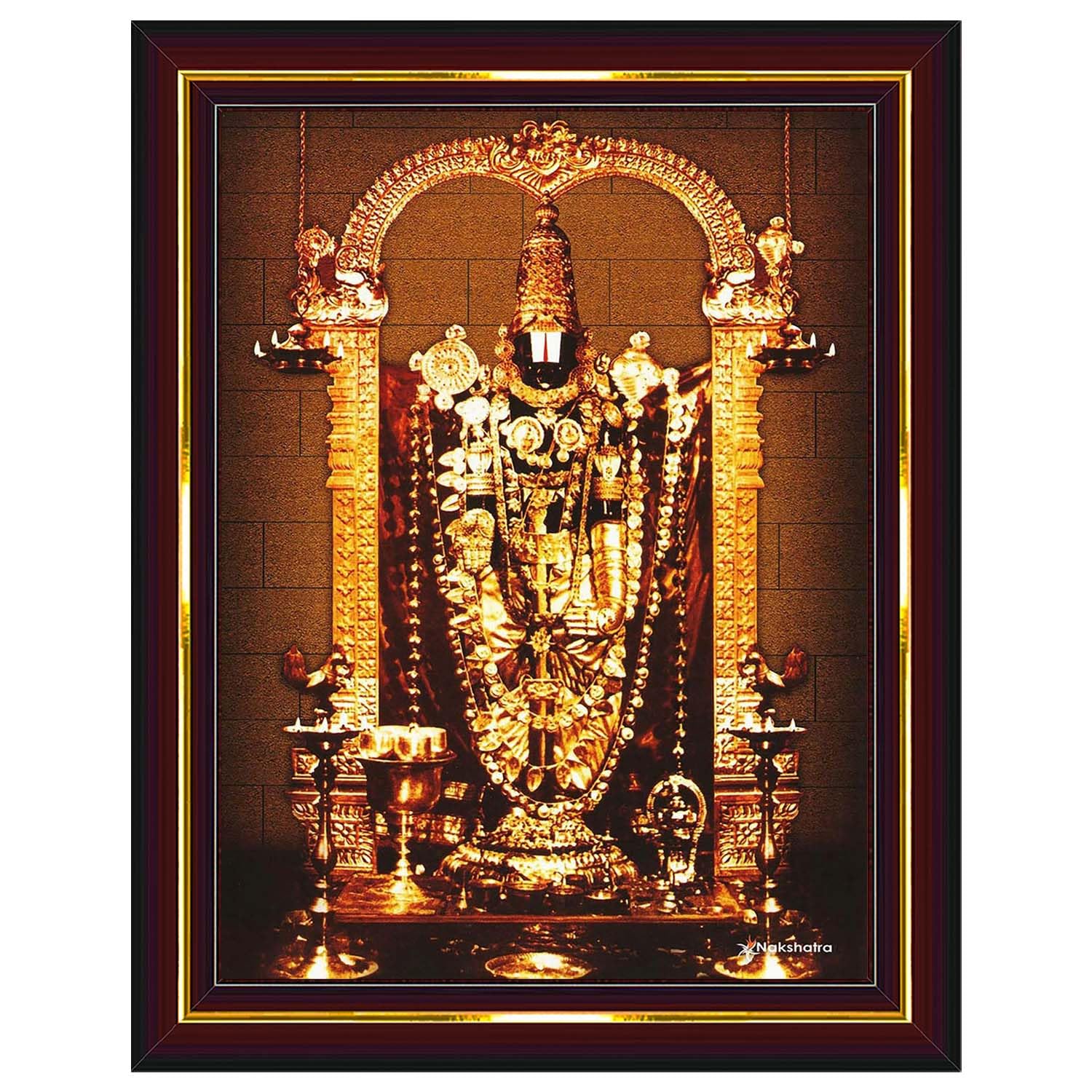 Pavan Photo Laminations Tirupati Balaji Lord Venkateshwara Swamy Wall Painting Framed Home Decor (Wood,Matte,Brown,Small Size,6 x 8 Inch) B410S-image-47