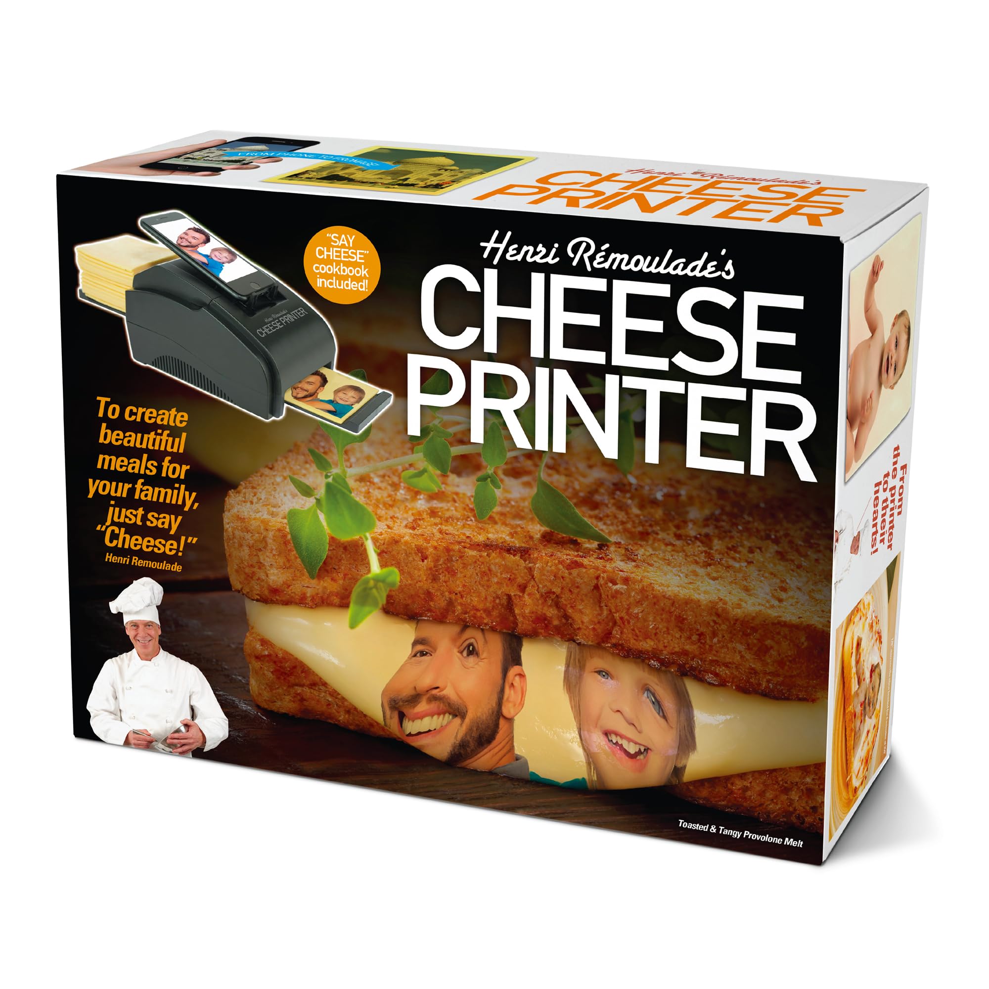 Prank-O Cheese Printer Gag Gift Empty Box, Birthday Gift Box, Wrap Your Real Present in a Convincing and Funny Fake Gift Box, Practical Joke for Birthday Presents, Holidays, Parties