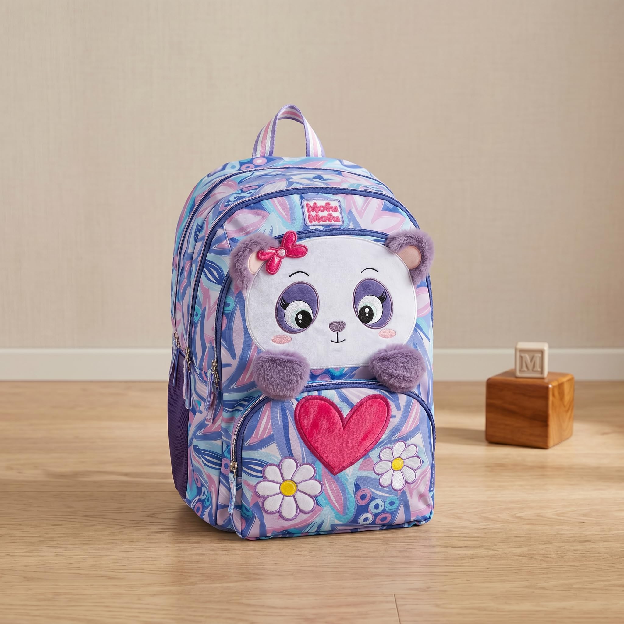 WWF - Zaino Scuola Ufficiale WWF, 2 Ampi Vani, 1 Tasca Frontale, 2 Tasche Laterali n Rete, Spallacci Imbottiti, Retro e Fondo Termoformati, Chiusure a Zip, 32x43Hx23cm