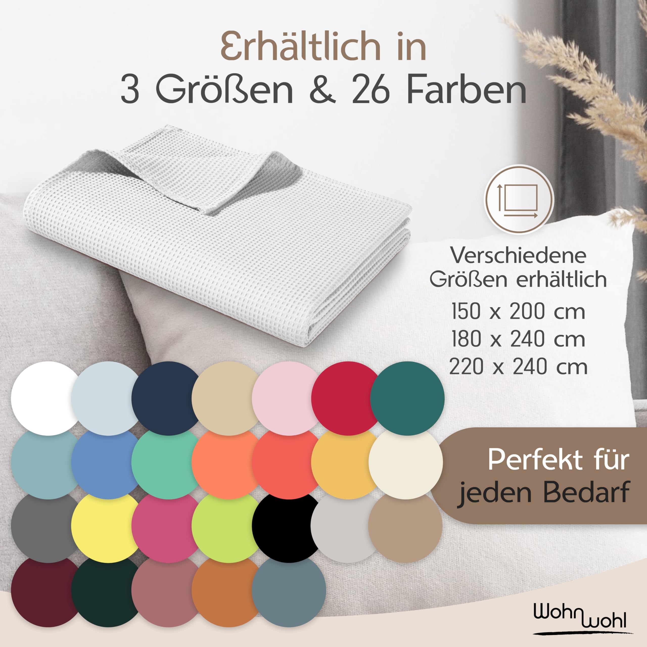 Tuiste Couvre-Lit Luxe Brun Foncé 200x230cm - Coton Organique Mélangé, Doux Et Aéré Pour Lit 2 Personnes