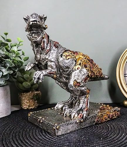 Miniatura 8 de Ebros Gift Figura de T-Rex Steampunk de trabajo pintado de la era jurásica, depredador, tiranosaurio, Rex, estatua de dinosaurio coleccionable