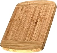 Vista 1 de Tabla de cortar ecológica de madera de bambú de napa marrón para cocina, talla de frutas, verduras y carne, tabla de cortar - 8 x 6 x 0.6 pulgadas