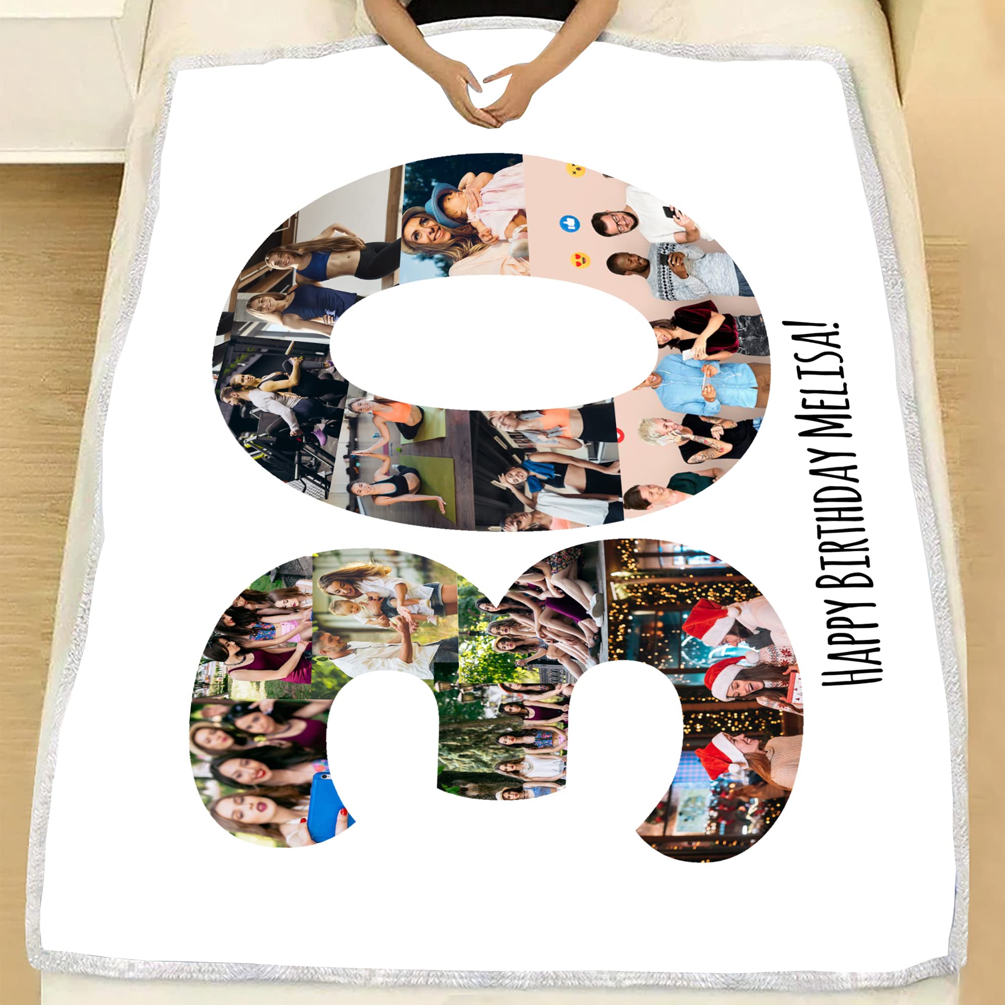 Manta personalizada con nombre de foto, manta de forro polar personalizada para 30 cumpleaños, manta de cumpleaños personalizada de 30 años de edad, manta personalizada con nombre de imagen, regalo