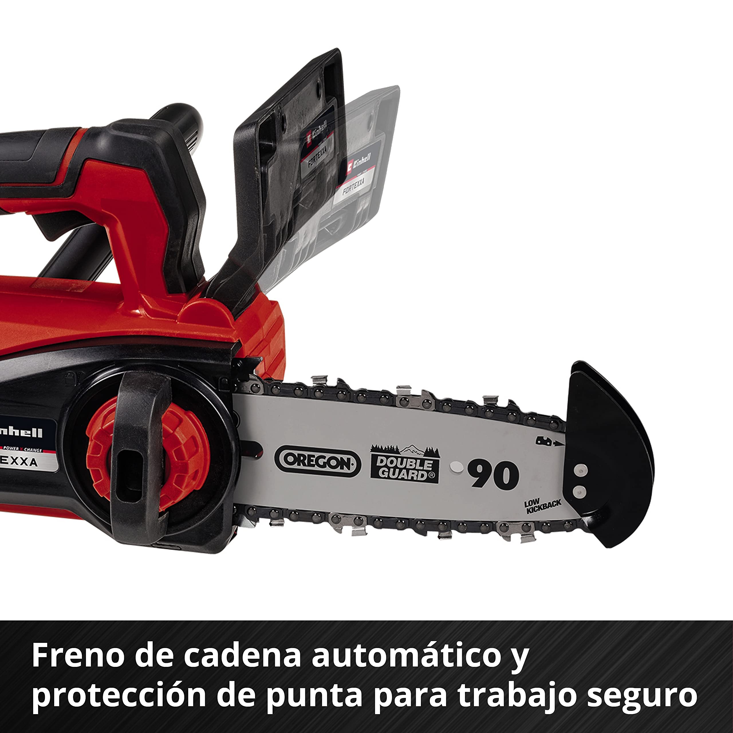Einhell Professional Motosierra a una mano con batería FORTEXXA 18/20 TH PXC (Li-Ion, 18 V, motor sin escobillas, espada y cadena OREGON de 20 cm, máx. 3800 rpm, sin batería ni cargador)