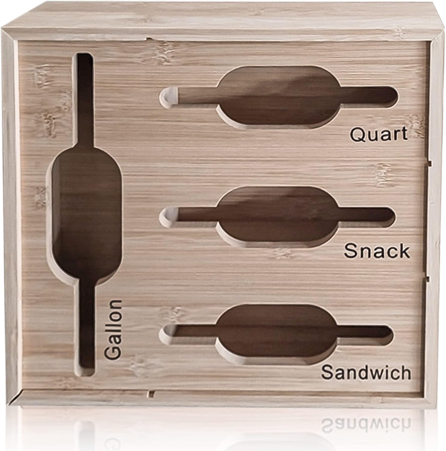 Bamboo Storage Bag Organizer, Plastic Bag Organizer for Drawer, Baggie Organizer